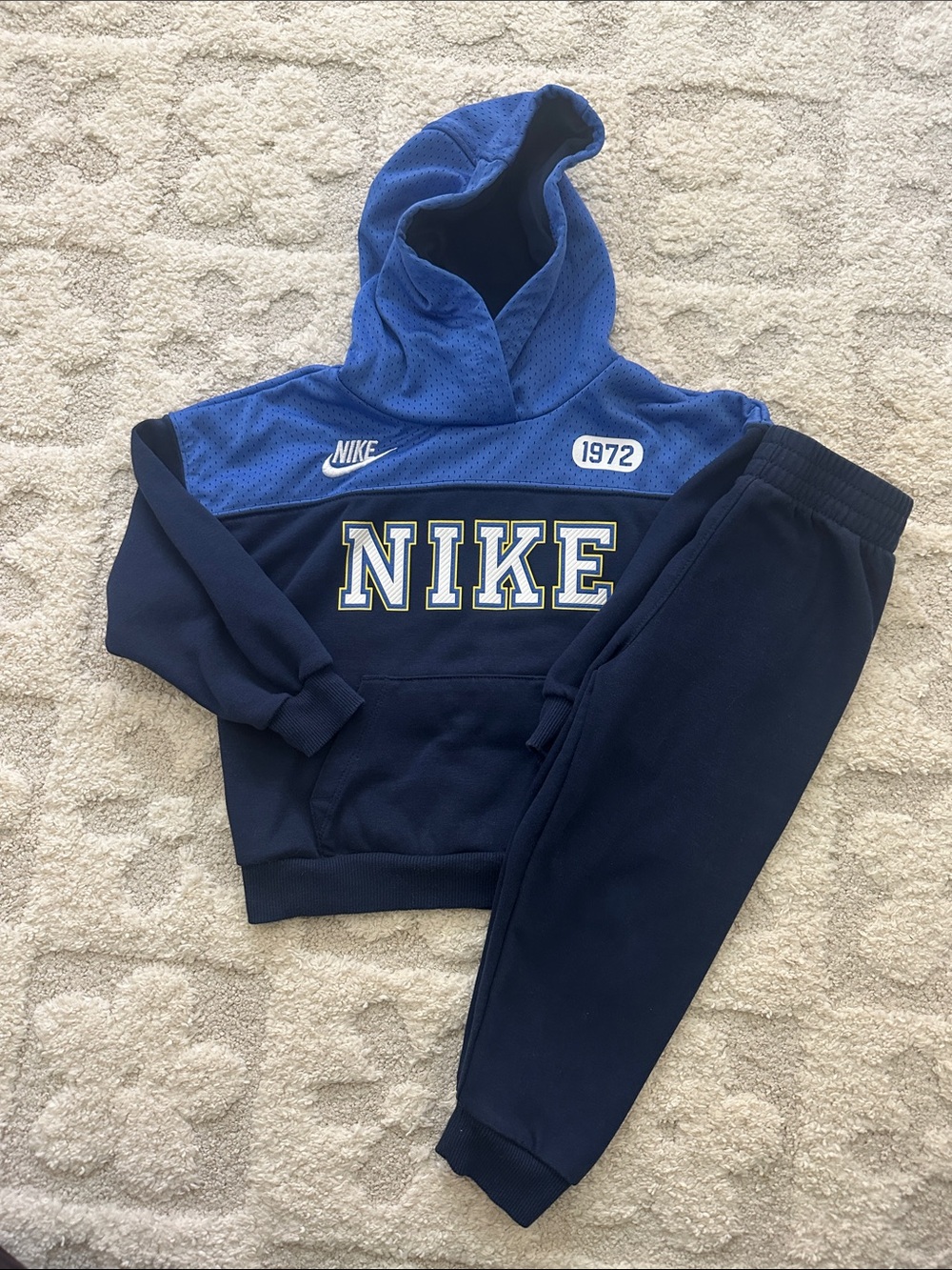 Nike Kids Navy & Royal Blue Hoodie and Joggers Set